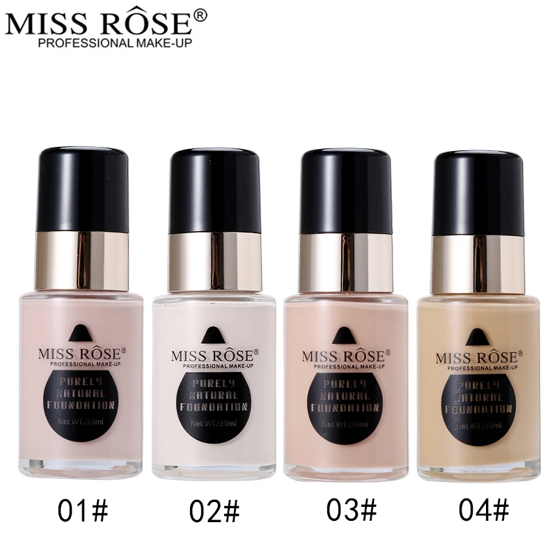 

Miss Rose Face Base Liquid Foundation Natural Makeup Whiten Brighten Make Up Foundation Full Cover Corrector Fond De Teint 40ml