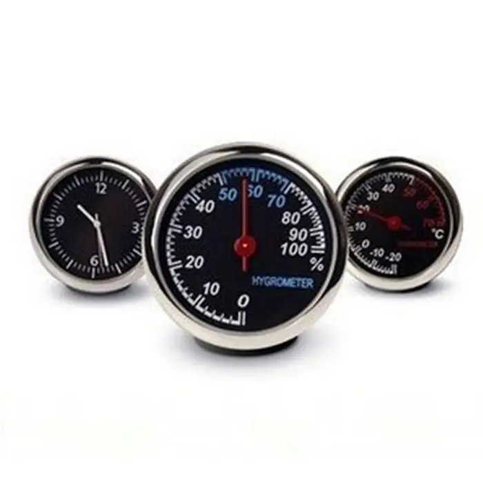 

1Pc Mini Car Auto Automobile Thermometer Hygrometer Temperature Quartz Clock Instruments Mechanics Decoration Clock