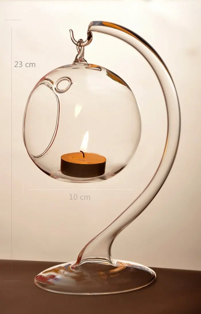 

Hanging Glass Ball Candlestick Flower Vase Terrarium Wedding Decor with Stand