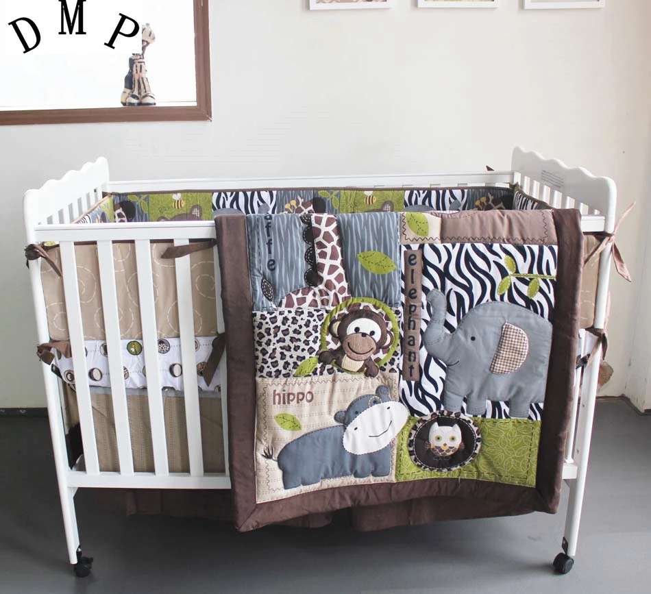 Promotion Ensemble De Literie Brode Pour Berceau De Bebe 7 Pieces Avec Pare Chocs Couette Housse De Lit Jupe De Lit Aliexpress