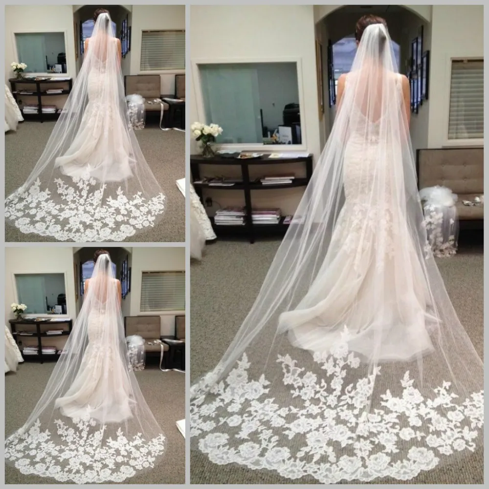 2017 Vente Chaude Livraison Rapide De Mariage Voiles Long