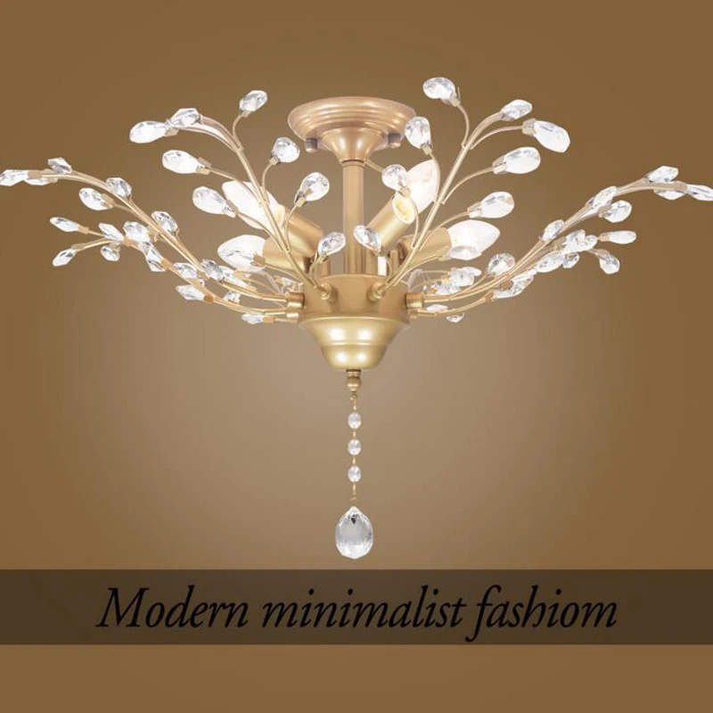 

American K9 crystal chandelier ceiling Mediterranean minimalist home crystal chandelier Tree chandelier ceiling lamp led fixture