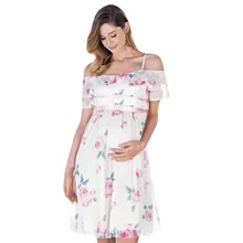 MUQGEW повседневные платья для беременных платье женское платье с цветочным принтом Falbala для беременных с открытыми плечами Одежда для беременных