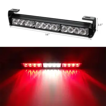 

12 LED 14" Hazard Emergency Warning Bumper Traffic Advisor Hazzard Strobe Light Flashing Flash Lamp