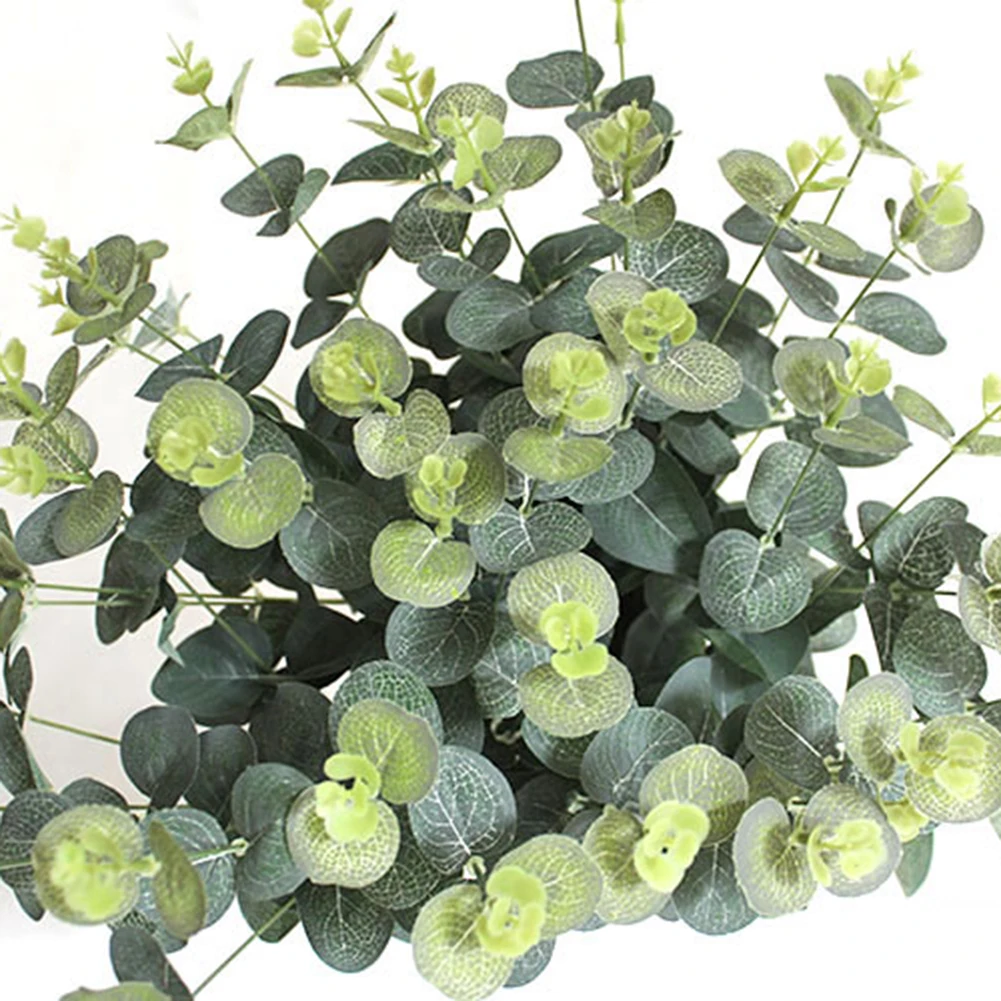 Искусственный эвкалипт завод 1 букет Искусственные пластиковые зеленые ...