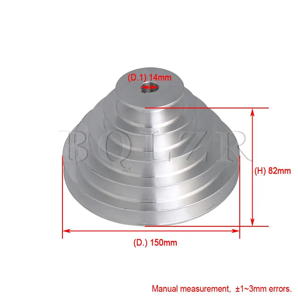 BQLZR 54 мм-150 мм Outter Dia 14 мм Ширина отверстия 12,7 мм алюминиевый 5 Шаг пагода шкив ремень для типа V ремень ГРМ