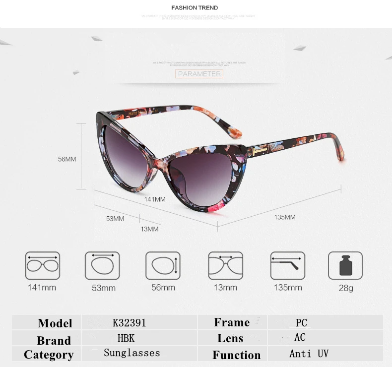 HBK Элитный бренд солнцезащитные очки "кошачий глаз" оправы для очков Для женщин сексуальный трендовая стильная брендовые оптические очки компьютерные очки прозрачный объектив UV400