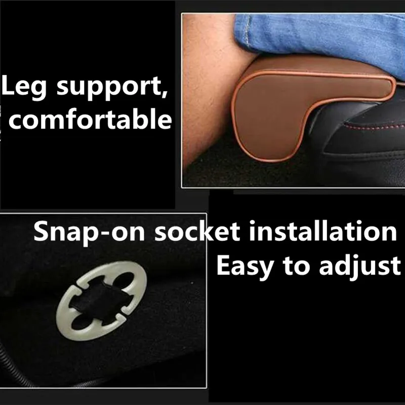 Universal Car Seat Leg Care Car Seat Cushion Foot Leg Longer Leather Knee Pad Thigh Support