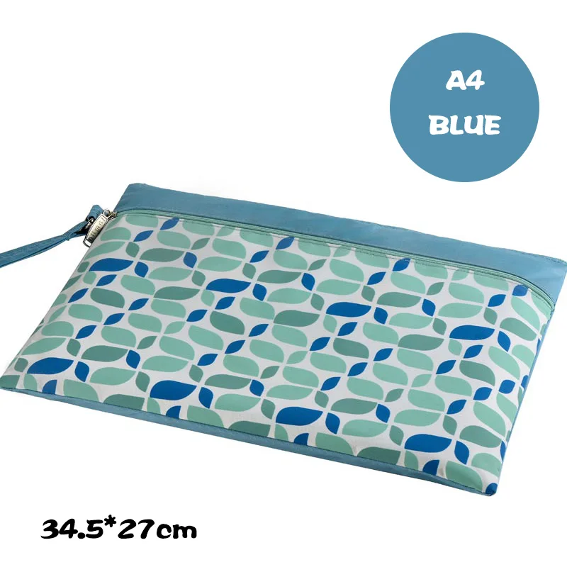 A4 BLUE Dumei A4 A5 B6 документ мешок файл карман с двойной молнии ткань Оксфорд Цвет узор модные офисные школьные принадлежности - Цвет: A4 BLUE