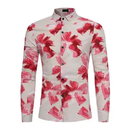 Лидер продаж 2019 г. для мужчин новая мода печатных с длинным рукавом рубашки для мальчиков Мода выращивания блузка Рубашки мальчико