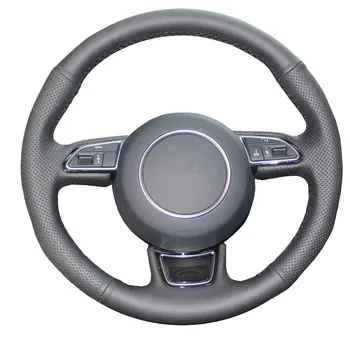 

Black Artificial Leather Steering Wheel Cover for Audi A1 A3 A5 A7 2013-2016