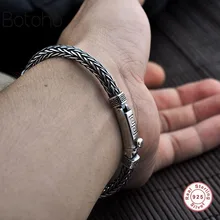 925 пробы Серебряный Мужской Плетеный Браслет-талисман браслет S925 тайский серебряный браслет женские ювелирные изделия подарки модные ювелирные изделия лучший подарок