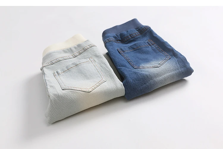 2018 Spring Autumn New 3-12 Years Children Elastic Long Trousers Washed Lace Spliced Skinnny Baby Kids Girls Denim Jeans Pants (16)
