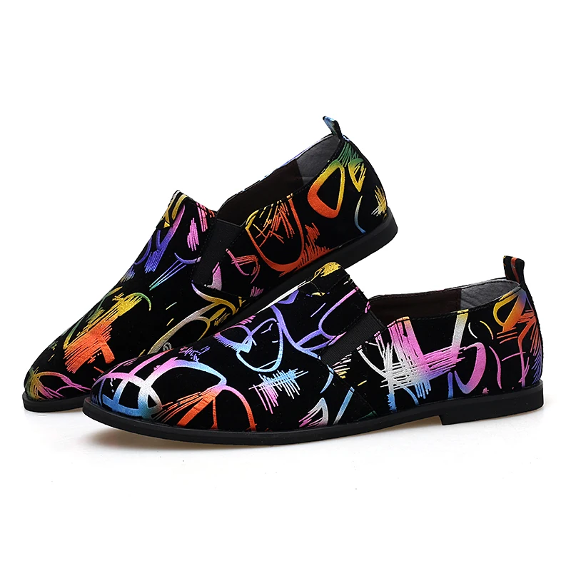 mixed colors men leather casual shoes wedding dress male footwear painted letter italian boy flats fashion oxford shoes for men (8)