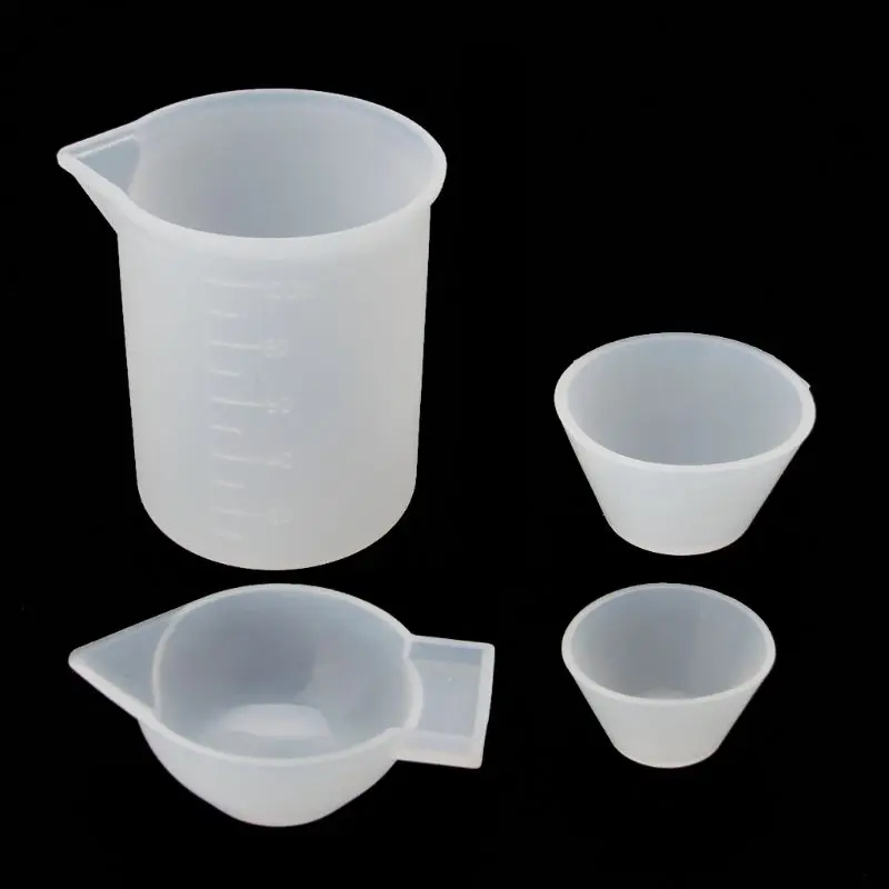 

4Pcs Silicone Mixing Cups Measuring Cups 100ml 10ml DIY Resin Jewelry Tools Kit