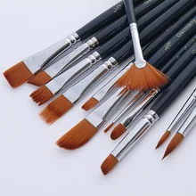 12 шт./компл. Краски кисть для консилера/масляные, акриловые краски для рисования акварельными красками и гуашью, кисточка для рисовальная нейлоновая кисть из волос, художников, набор кистей для рисования товары для рукоделия