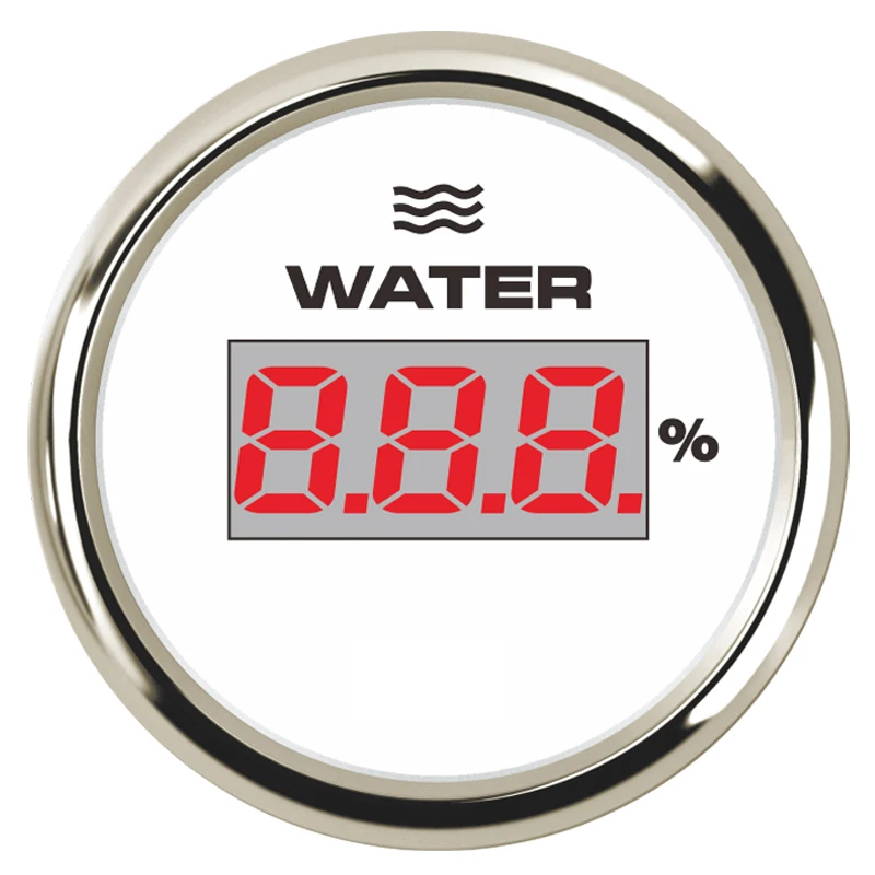 

52mm Boat Water Level Gauge Waterproof Digital Meter Adjustable Signal for Car Boat Ship Barge With Red Backlight 1-100% Range