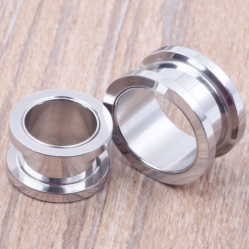 Mix 8 Size 100 pcs Stainless Steel Body Jewelry Screw Flesh Tunnel Ear Plug Ear Cuff Tunnel