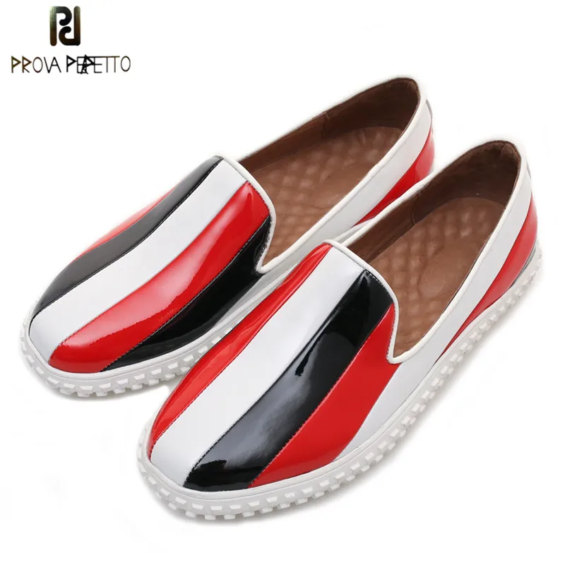 

Prova Perfetto 2018 New Style Real Leather Flat Shoes Woman Round Toe Casual Shoes Fashion Shallow Assorted Colors Women Loafers