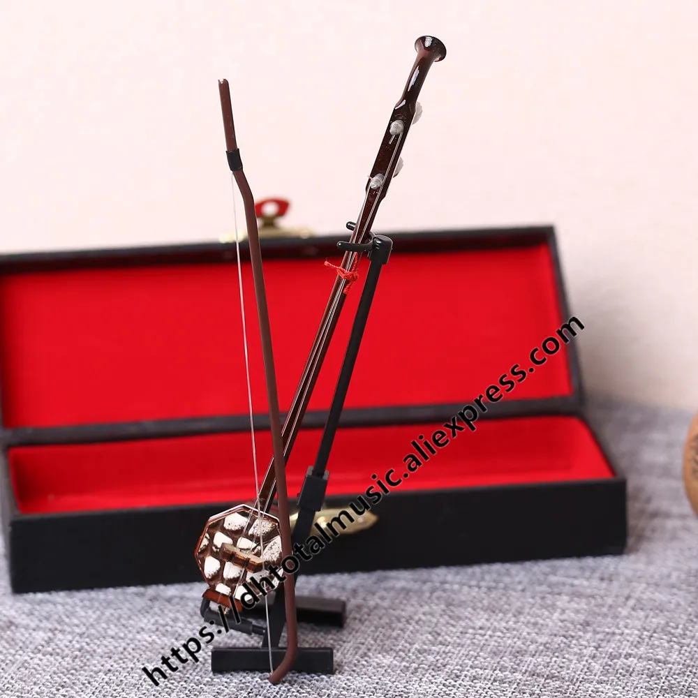 Миниатюрная копия модели Erhu с подставкой и чехлом мини украшения для музыкальных