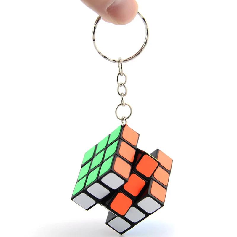 Z-Cube Key Chain Mini 3x3 Magic Cube Creative Cube Hang Decorations- Colorful toy for kids cubo magico toys