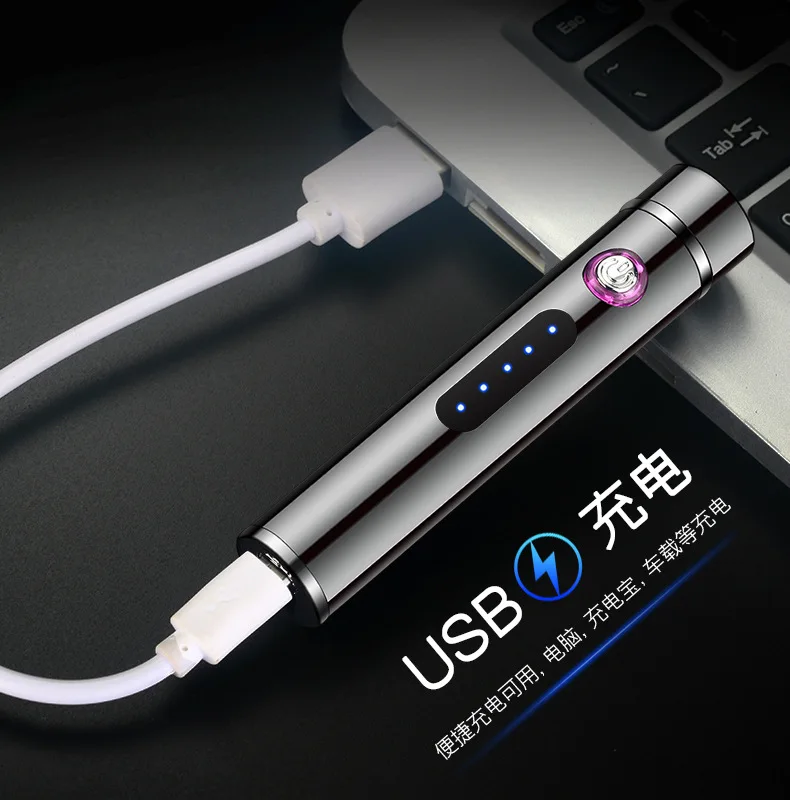 Мини Портативная двойная дуговая Зажигалка USB плазменная электрическая зажигалка перезаряжаемый прикуриватель защищенный от ветра для курения аксессуары