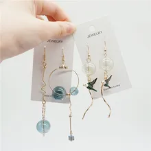 Дизайн длинные висячие серьги в виде пузырьков для женщин Dreamlike стеклянные шарики корейские висячие серьги Модные ювелирные изделия высокое качество