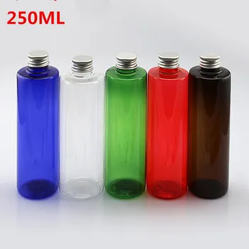 

(30pcs/lot)empty round cosmetics packaging plastic bottles, 250ml transparent screw cap personal care PET lotion shampoo bottles