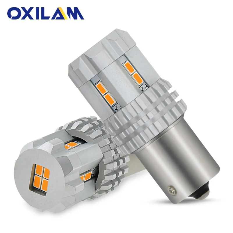 

OXILAM 2Pcs 1156 Ba15s P21w LED Bulb 3020 SMD Daytime Running Light DRL 7506 Turn Signal Lights Auto Lamp Car Lights Yellow