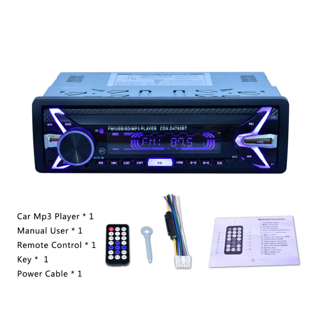 Bluetooth универсальный съемный автомобильный mp3 плеер D4785 стерео аудио с