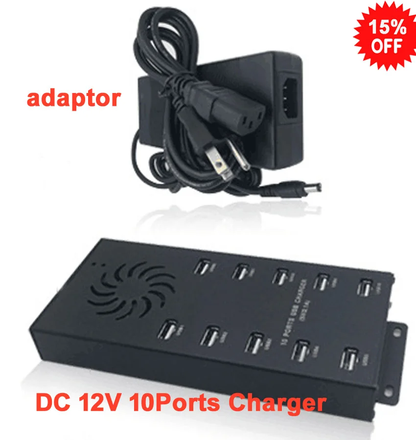 

USB hub charger ports charging for electronic device dc 12v input with adapter