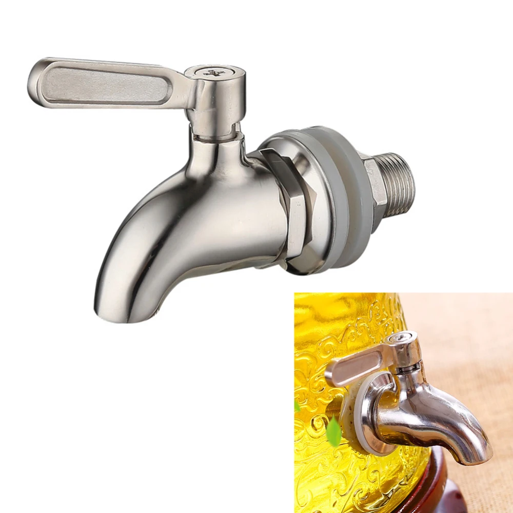 16mm Beverage Dispenser Water Mixer Tap Faucet Stainless Steel Juice Wine Beer Barrel Beverage Dispenser Bar Accessories