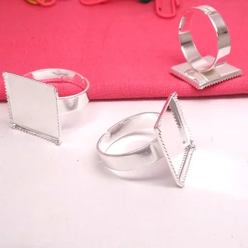 

10X with inner 15mm Fashion Ring A square tooth disc ring stone diy manual accessories wholesale