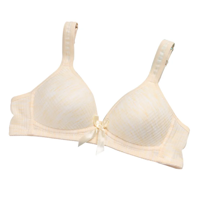 

Bow-knot Teenager Training Bras Girls Children Underwear Puberty Bras Teens Stripe Bra For Kids Teenagers Solid Cotton Soft