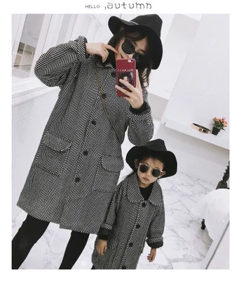 

Mother and Daughter Clothes Family Matching Outfits Mom Girl Kids Clothing Mommy and Baby Girls Winter Wool Coat Matches Outfit