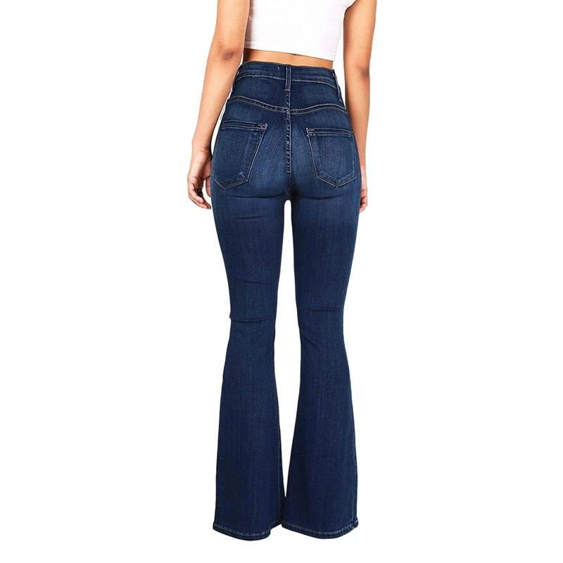Женские Винтажные эластичные джинсы с высокой талией; мульти кнопка; облегающие джинсы; женские повседневные потертые джинсовые брюки