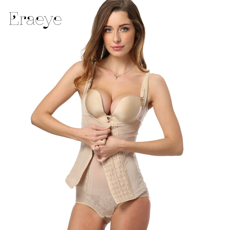 ERAEYE Womens Plus Size S-6xl Shaper Six Body The Abdomen Breast Steel Corset Slimming Body Sexy Lace Black Beige Waist Shaper