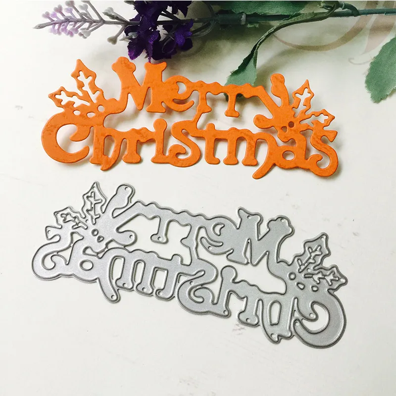 

Merry Christmas Metal Cutting Dies for Scrapbooking DIY Album Embossing Folder Paper Card Maker Template Decor Stencils Crafts
