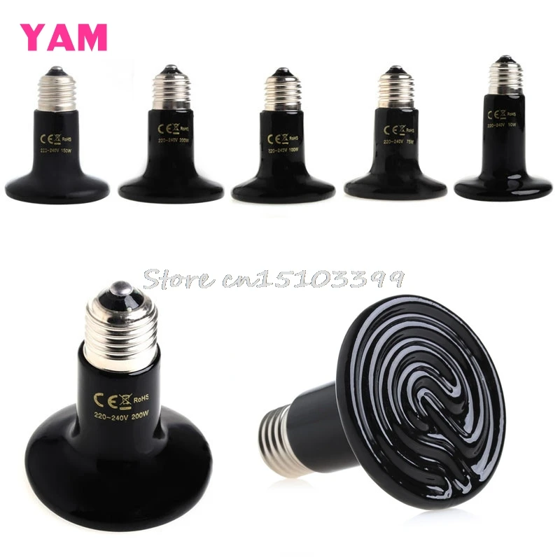 

Pet Reptile Breeding Infrared Ceramic Heater Light Lamp Bulb 50/75/100/150/200W G08 Drop ship