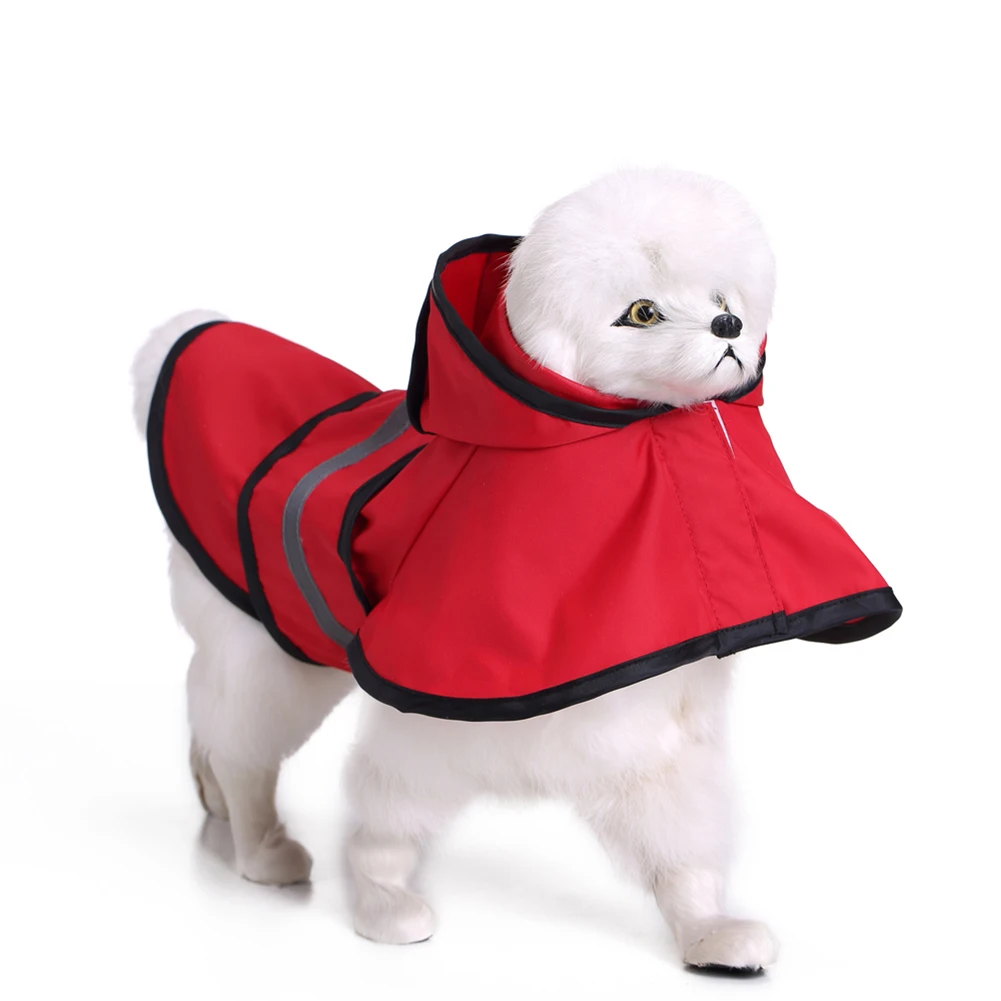Tinghao Pet Водонепроницаемый дождевик с капюшоном светоотражающие полосы собаки