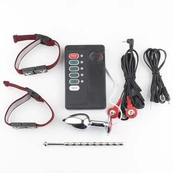 Electro Penis Stimulator Ring Anal Vibrators Sex Toys For Men Electric Shock Medical Themed Ring Toys Accessories Urethral Plug 6