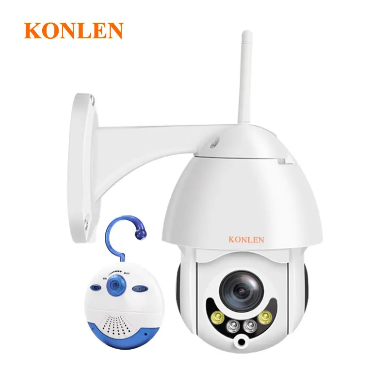 

KONLEN Mini 1080P WIFI IP Camera Outdoor Audio MIC Color Starlight CamHi Wireless HD 2MP IMX323 CCTV Security PTZ Cam Alarm SD