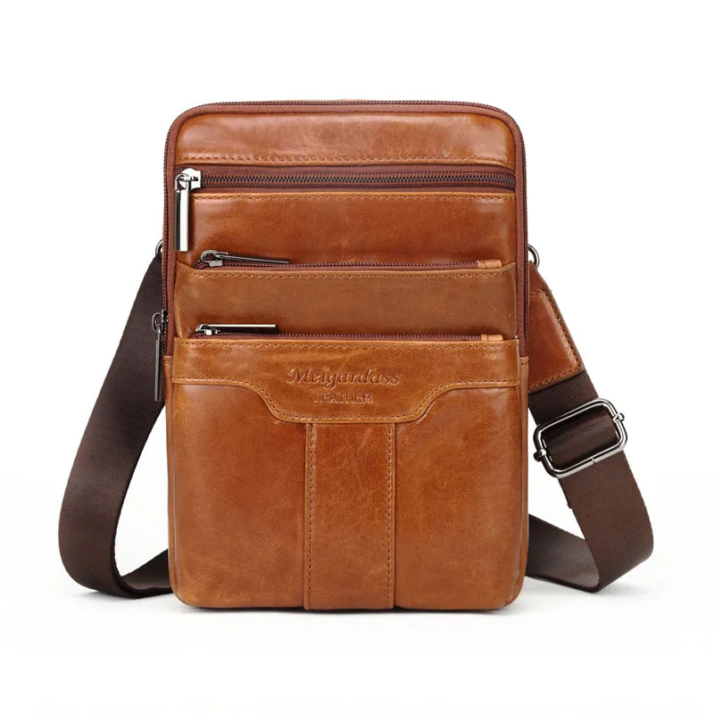 

Multifunctional real cowhide new fashion popular first layer cowhide men's chest bag IPAD tablet computer shoulder bag shoulder