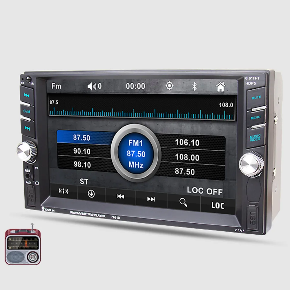Cheap 6.6 Bluetooth Car Stereo Audio In-Dash Aux Input Receiver SD/USB MP5 Player 6