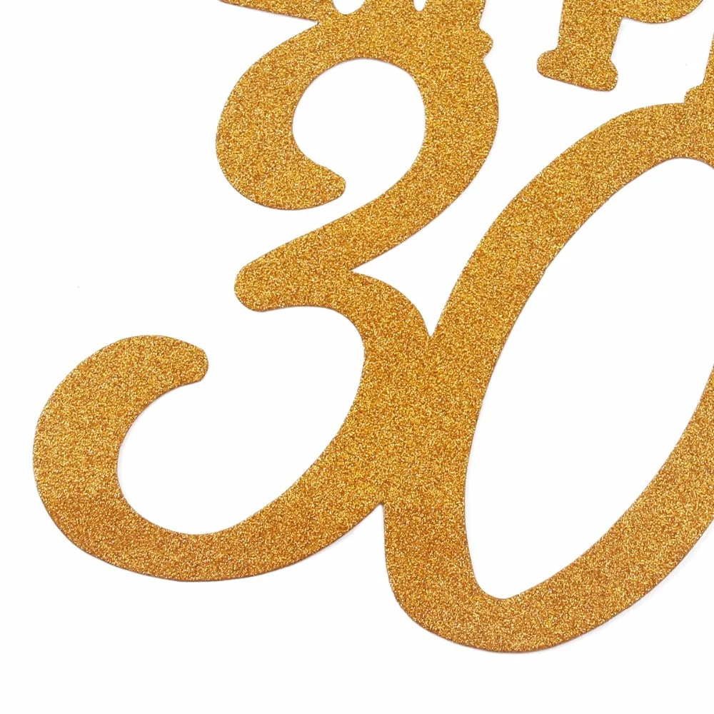 PATIMATE золотой с днем рождения торт Топпер блеск 30th 40th 50th 60th годовщина декорации