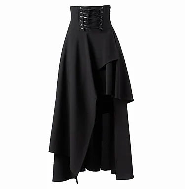 

Skirt Gothic Lolita Lolita Cosplay Lolita Dress Black Solid Tea-length Patched Skirt For Women Cotton