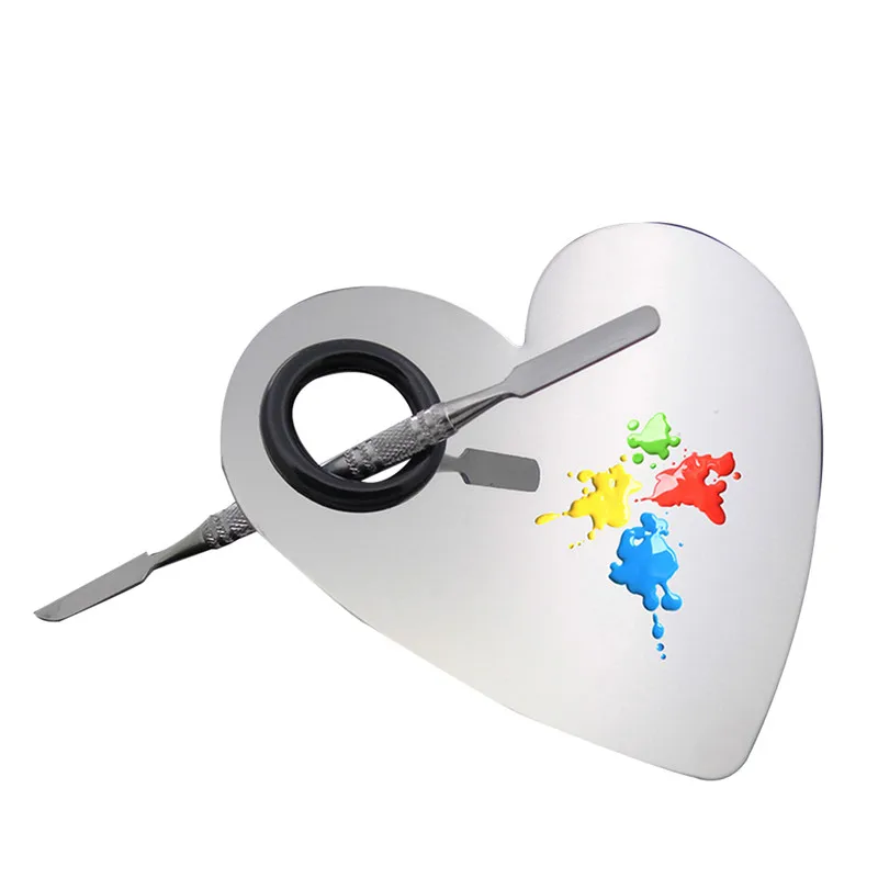 

Make up Cream Foundation Mixing Palette Salon Nail Art Polish Manicure Color Palette Cosmetic Make up Tool Stainless Steel Plate