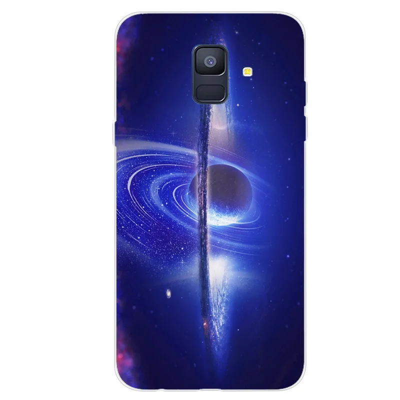 Чехол для Samsung A6 2018 силиконовый мягкий ТПУ прозрачный чехол накладка телефона Galaxy