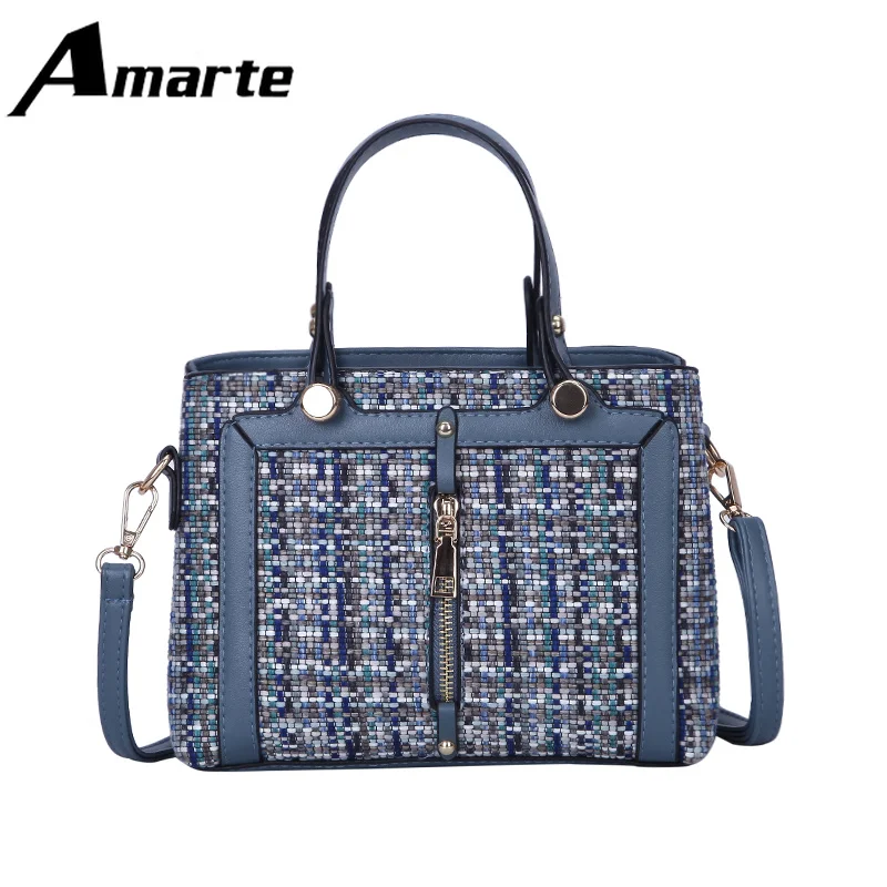

Fashion Crossbody Bags for Women New Ethnic Style Woven Tote Bag Casual Shopping Party Shoulder Messenger Bag