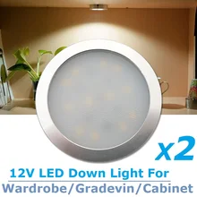 2x12v DC LED Ultrathin Wardrobe Under Cabinet Light Pure White Silver Shell Caravan RV Interior Lamp Roof Kitchen lighting